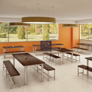 Refeitório com Conjunto de Refeitório de mesa e bancos