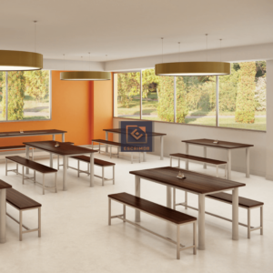 Conjunto de Refeitório de mesa com bancos