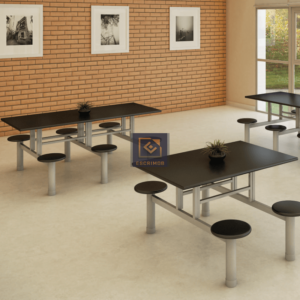 Refeitório com mesa de refeitório banco acoplado
