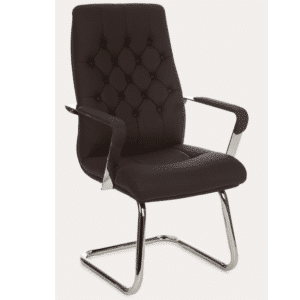 Cadeira Diretor Fixa Capitonê Café