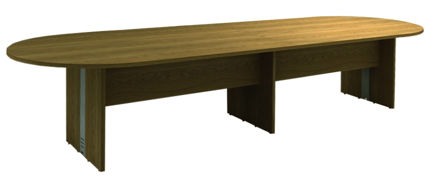 Mesa de Reunião Oval Bipartida com Frontal Duplo BP e Espaços para Basic M Attuale