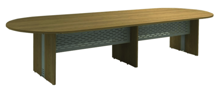 Mesa de Reunião Oval Bipartida com Frontal Duplo Aço Attuale