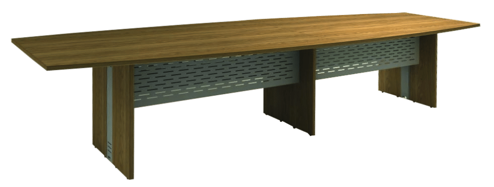 Mesa de Reunião Semi-Oval Bipartida com Frontal Duplo Aço Attuale