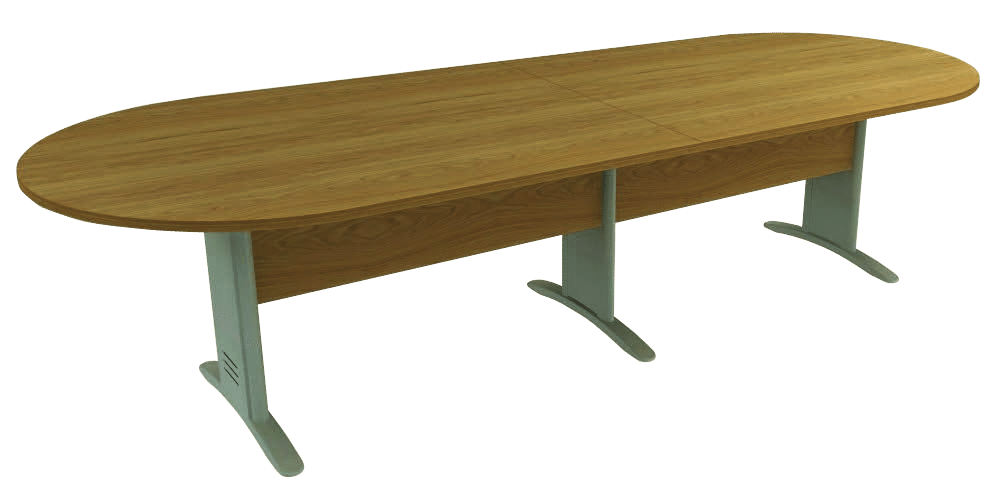Mesa de Reunião Oval Bipartida com Frontal BP e Espaço para Caixa de Tomada Basic M Imperia Premium