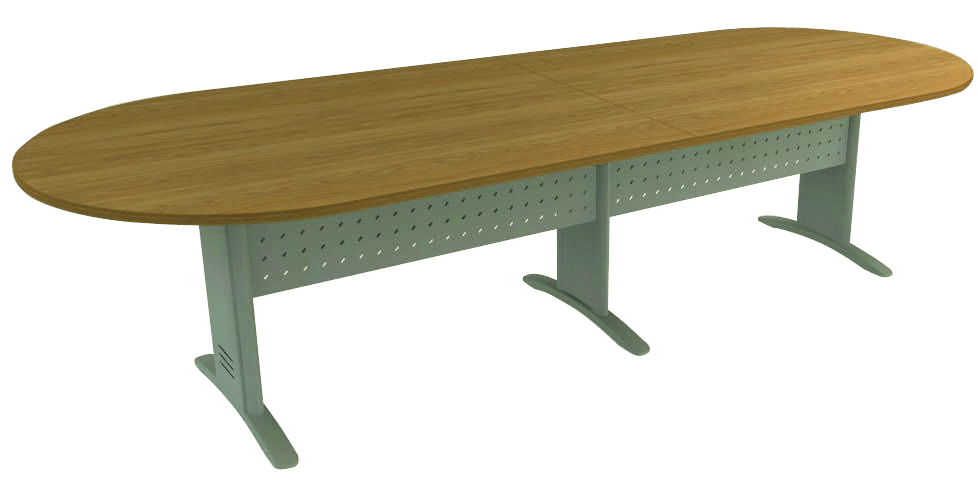 Mesa de Reunião Oval Bipartida com Frontal Aço Imperia Premium