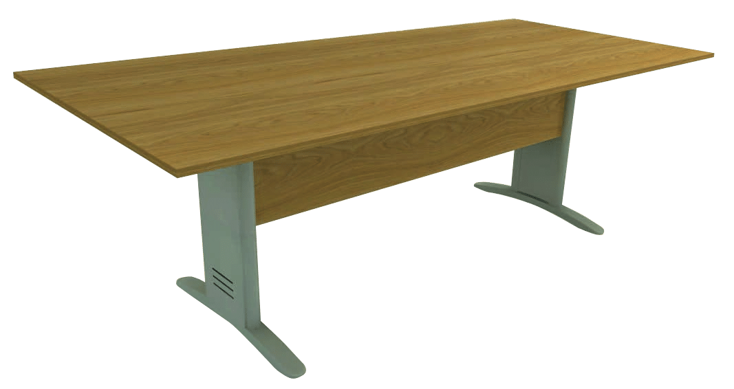Mesa de Reunião Retangular com Frontal BP e Espaço para Caixa de Tomada Basic M Imperia Premium