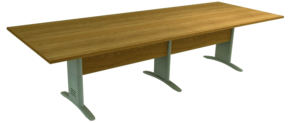Mesa de Reunião Retangular Bipartida com Frontal BP e Espaço para Caixa de Tomada Basic M Imperia Premium