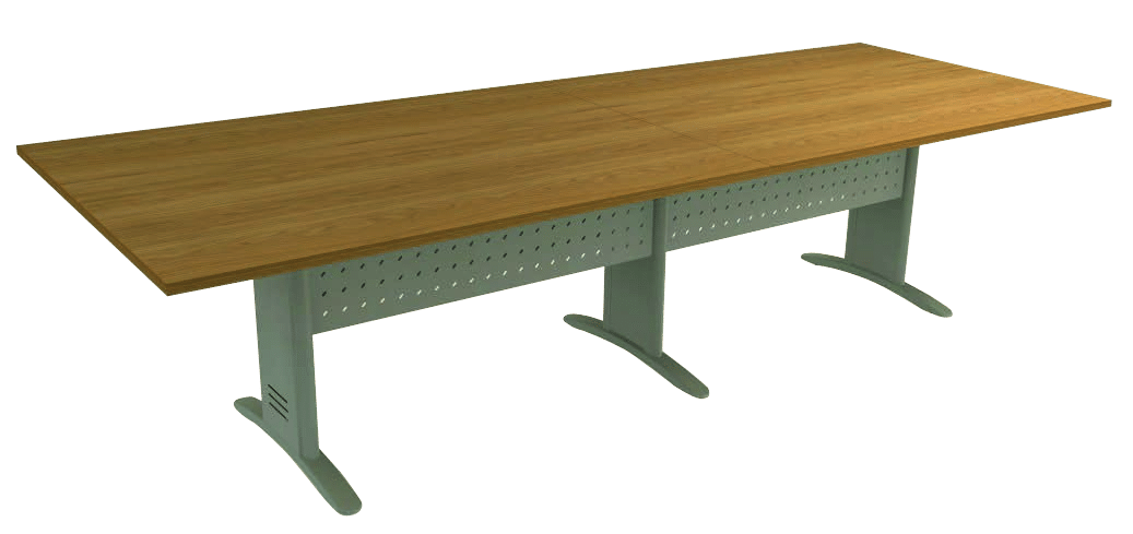 Mesa de Reunião Retangular Bipartida com Frontal Aço Imperia Premium