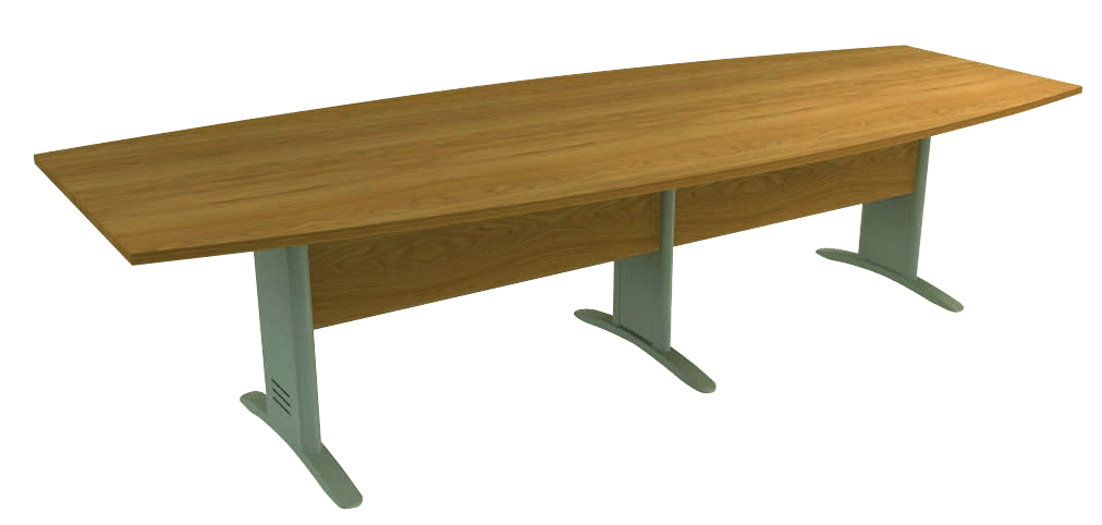 Mesa de Reunião Semi-Oval Bipartida com Frontal BP e Espaço para Caixa de Tomada Basic M Imperia Premium