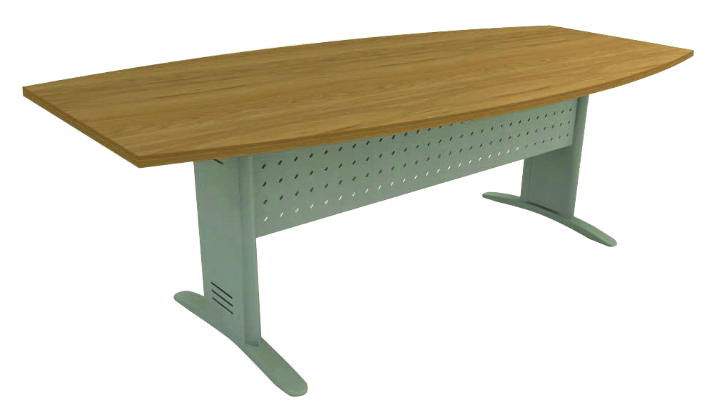 Mesa de Reunião Semi-Oval com Frontal Aço Imperia Premium