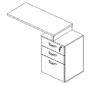 Mesa Auxiliar Pedestal 3 Gavetas M30 — Maranello