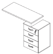 Mesa Auxiliar Pedestal 4 Gavetas M30 — Maranello