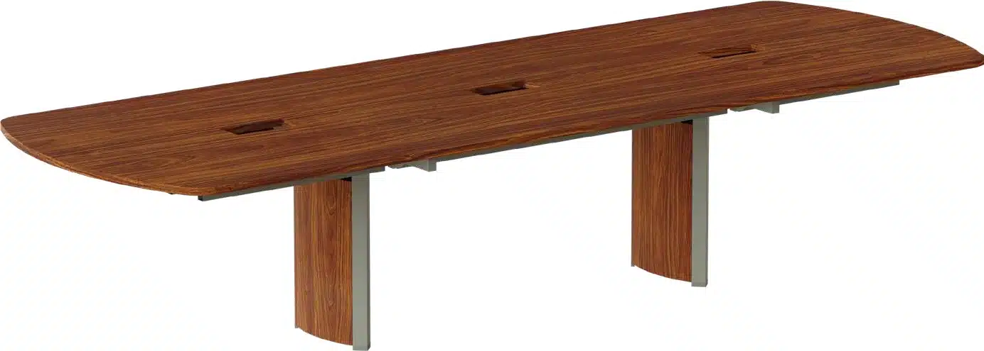 Mesa de Reunião Modular 3 Tampos - 3 Rasgos e 2 Pés Centrais VIO