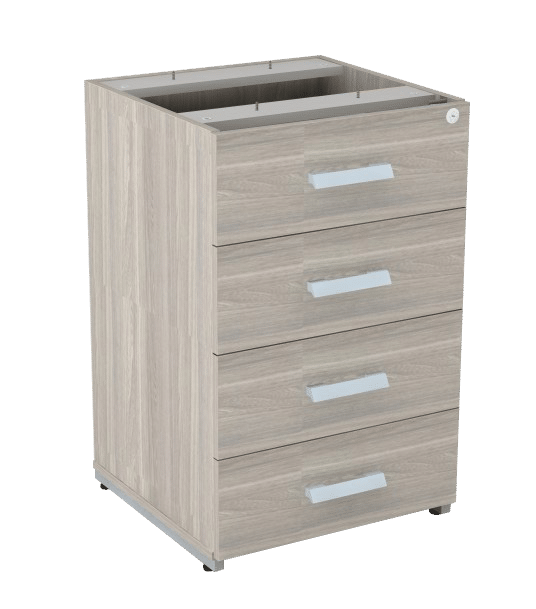 Gaveteiro Pedestal 4 Gavetas Prima Clean 25mm