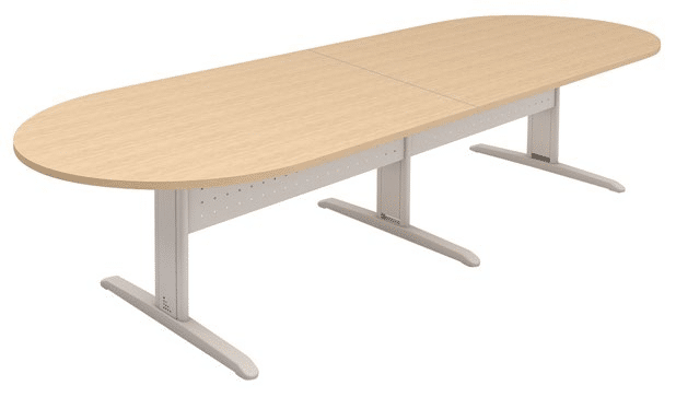 Mesa de Reunião Oval Bipartida com Frontal Aço Romanzza Plus 25mm