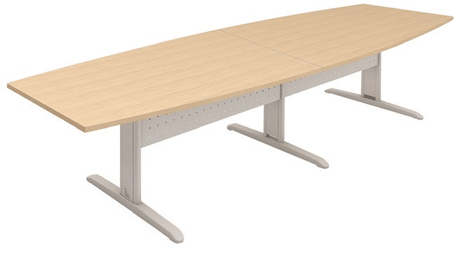 Mesa de Reunião Semi-Oval Bipartida com Frontal Aço Romanzza Plus 25mm