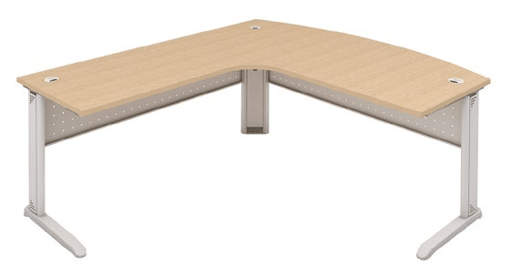 Mesa Delta Atendimento com Frontal Aço Direita Romanzza Plus 25mm