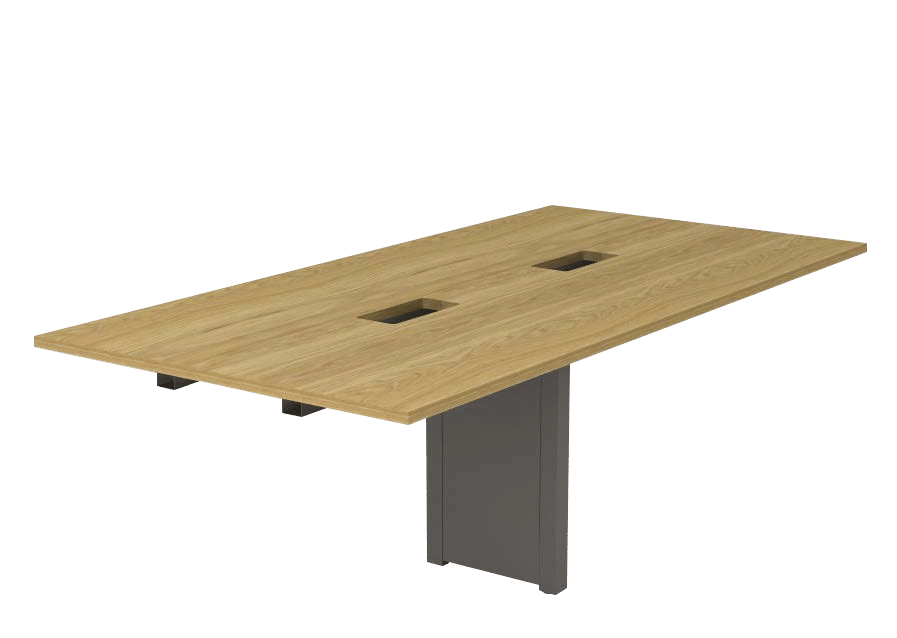 Mesa de Reunião com Pé Central com 2 Rasgos e Travessa Longa Workpro