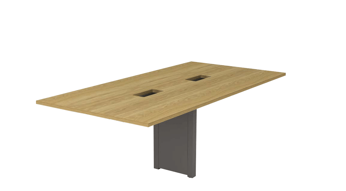 Mesa de Reunião com Pé Central com 2 Rasgos e Travessa Curta Workpro